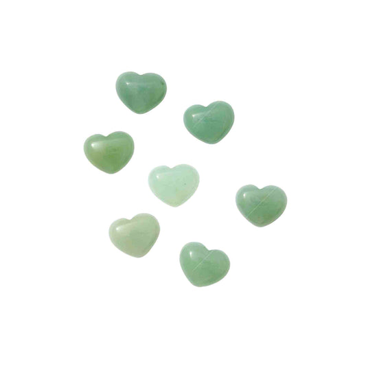 Polished Green Aventurine heart crystal, symbolizing wealth and financial success.