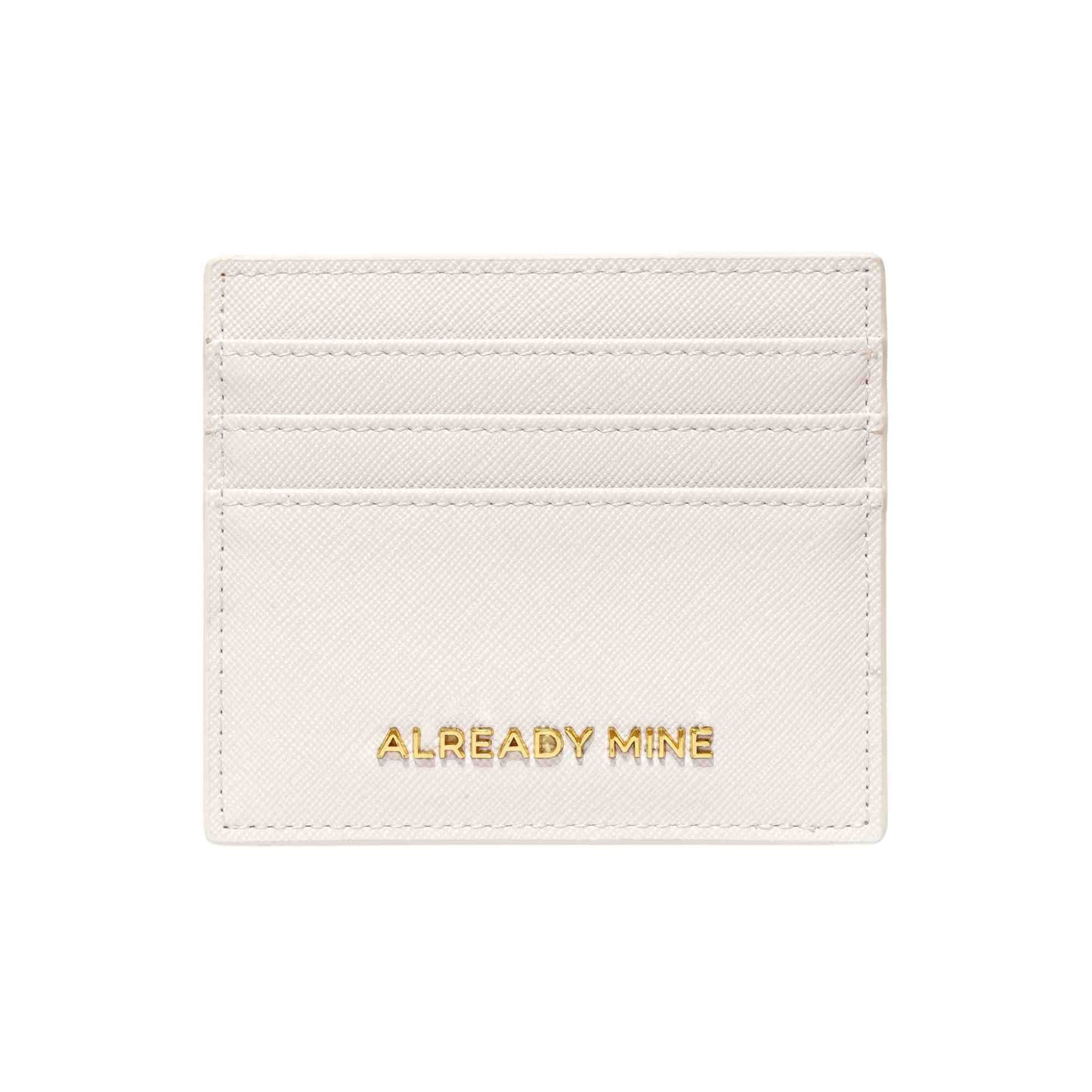 Front view of the Manifesting Card Holder in ecru color, featuring a sleek and elegant design for daily manifestation and card organization.