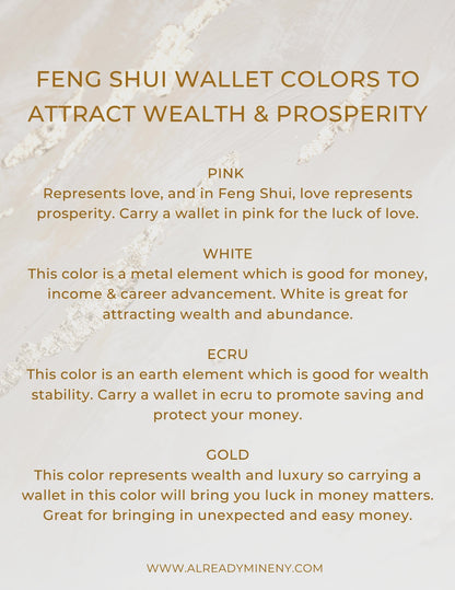 Manifesting Wallet – Feng Shui-inspired design with a prosperity crystal & affirmation card.